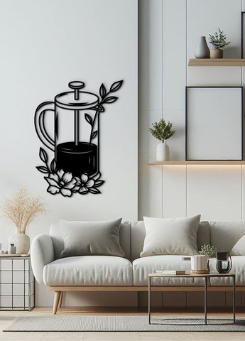 Декоративное панно из дерева, настенный декор для дома "Заварщик", оригинальный подарок 70х53 см Woodyard (292012916)