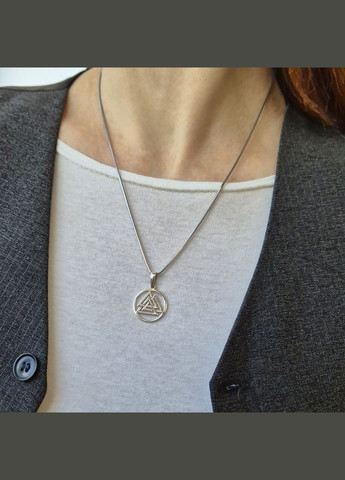 Срібна підвіска оберіг амулет Валькнут срібло 925 проби (АРТ.93609) 1.90г No Brand (323223229)