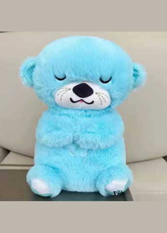 М'яка іграшка нічник Казкова видра з функцією дихання, мелодія 30 см, блакитний колір No Brand (348118556)