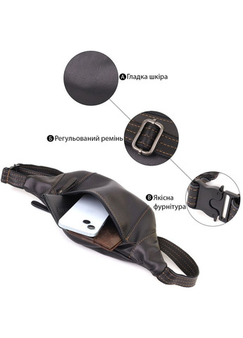 Мужская сумка-бананка из натуральной гладкой кожи 23125 Shvigel (332983789)