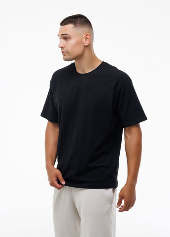 Черная мужская футболка oversize s черный (4113633290911) Наталюкс 41-1363