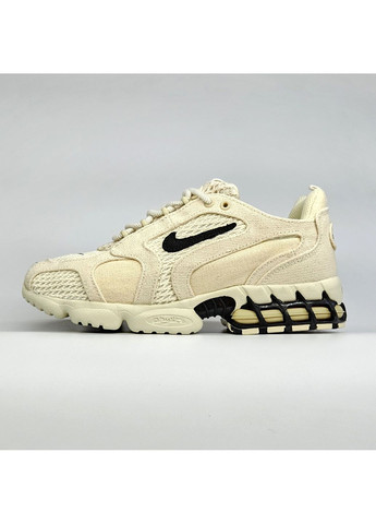 Бежеві Осінні кросівки чоловічі і жіночі nike air zoom spiridon cage 2 x stussy beige | найк аір зум бежеві No Brand