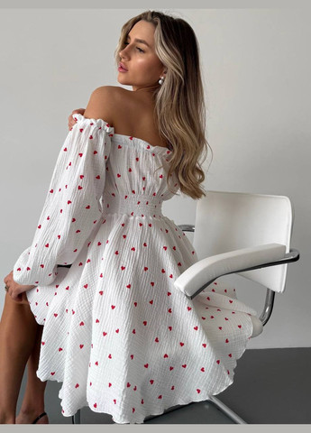 Білий повсякденний сукня No Brand з тваринним принтом