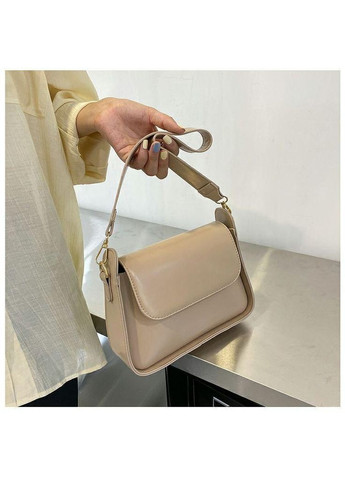 Красива та містка базова сумка багет бежевого кольору No Brand (362588127)