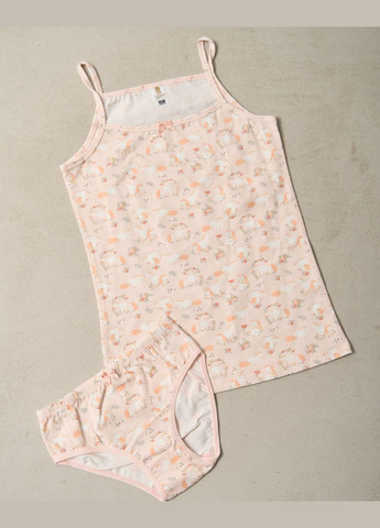 Бежевая комплект для девочки с трусиками Ozkan