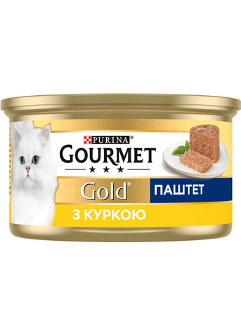 ПАК вологого корму для кішок Purina Gold Паштет з куркою 24 шт по 85 г Gourmet (314710202)