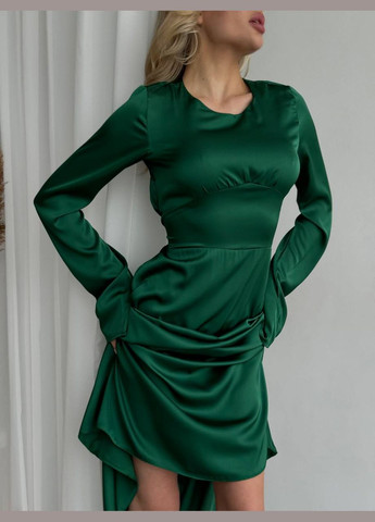 Зелена святковий жіноча елегантна сукня з шовку Avanti однотонна