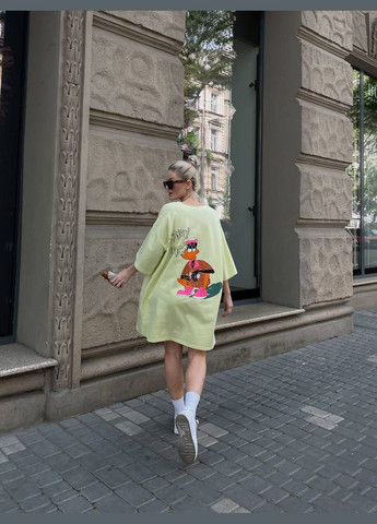 Жіноча футболка-сукня з принтом No Brand - (325833831)