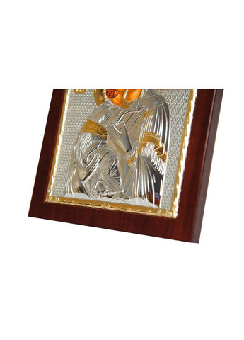 Серебряная Икона Владимирская Божья Матерь 14,7х18см арочной формы на дереве Silver Axion (265446212)