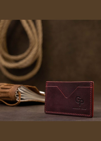 Жіночий картхолдер на 2 відділення з натуральної шкіри бордовий (sku_11527) No Brand (330012730)