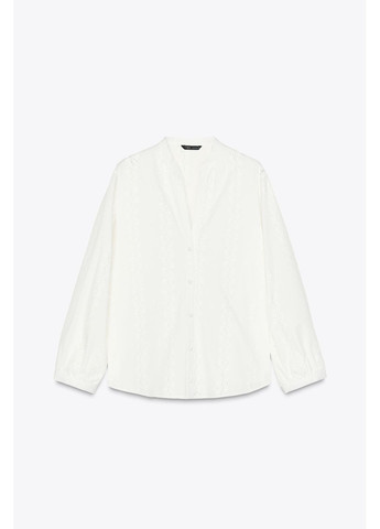 Белая блуза с прорезной вышивкой Zara