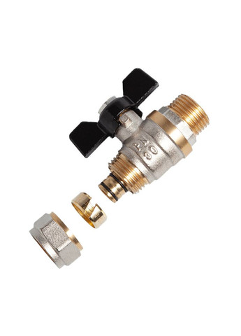 Кран кульовий з обтискним з'єднанням 20 мм х 3/4" з переходом на зовнішню різьбу ITAL (316088601)