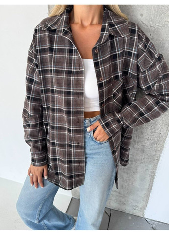 Графитовая рубашка в клетку Garna