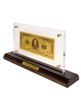 Банкнота на деревянной подставке 1000 USD (доллар) США 28х14 см 1600074 сувенир No Brand (346534634)