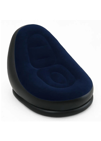 Надувное кресло с пуфом флокированным покрытием насосом максимальной нагрузкой 100 кг 116х88х83 см (480500-Prob) Темно-синее Unbranded (336434325)