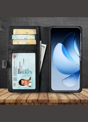 Чохолпортмоне Premium Wallet для OPPO Reno13 Чорний (78339) Stenk (316651238)