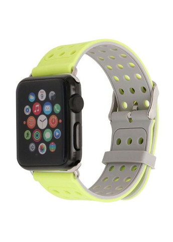 Двухсторонний ремешок с перфорацией для Apple Watch 42mm / 44mm / 45mm - Grey&Yellow Primo (262296534)