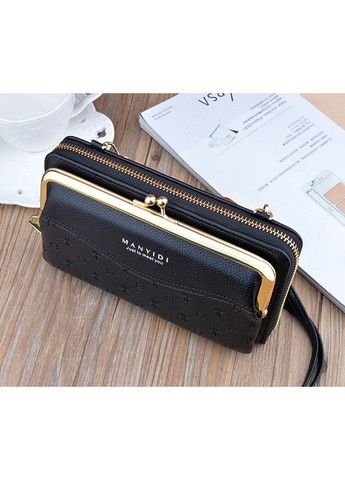 Жіноча маленька сумка клатч на плече екошкіра чорна міні гаманець дляна сумка телефону ProDobro (363221295)