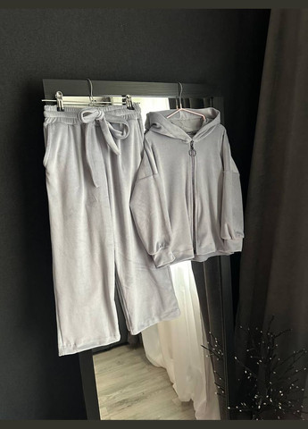 Сірий демісезонний дитячий костюм штани палаццо + кофта Україна