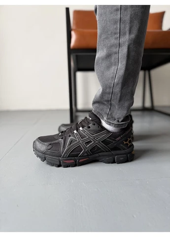 Черные демисезонные кроссовки мужские asics gel-kahana 8 black rose gold gore-tex асикс гель кахано 8 черные No Brand