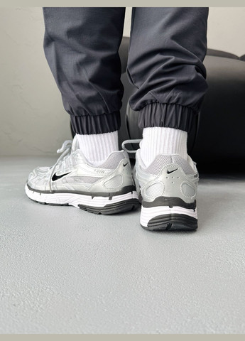Срібні Осінні кросівки чоловічі і жіночі nike p6000 white silver black | найк р6000 білі No Brand
