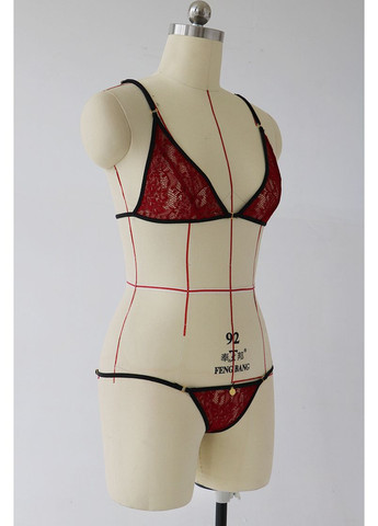 Червоний демісезонний сексуальний комплект спідньої білизни "red" м No Brand