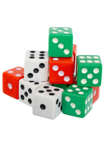 Кістки гральні кубики для настільних ігрів Dice 12 штук 15125 (пластик, р-р 1,5x1,5см) SP-Sport (361436481)