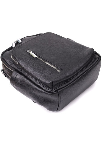 Женский рюкзак из натуральной кожи с большим количеством карманов Vintage Черный No Brand (352167698)