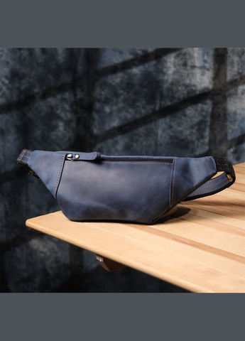 Красива сумка-бананка для чоловіків з натуральної vintage шкіри 23123 Синій Shvigel (332983785)