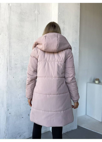 Пудрова демісезонна зимова куртка плащівка на синтепоні 250 No Brand