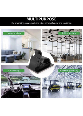 Органайзер клипса фиксатор кабеля держатель для проволоки самоклеящийся 20 шт S Черный OlaN (360547066)