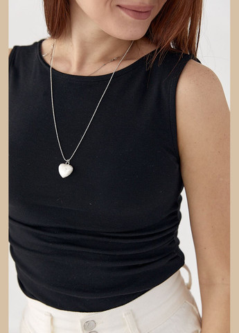 Майка трикотажна з драпіруванням - чорний колір Lurex — 335077336