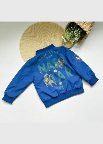 Комбинированная демисезонная бомбер мальчику синий 10418, размер 120 No Brand