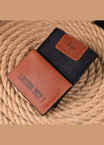 Чудова обкладинка на автодокументи у вінтажній шкірі Слава ЗСУ світло-коричнева 16705 Grande Pelle (362418242)