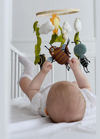 Дитячий музичний мобіль на ліжечко для немовлят WoollyFox "Жучки та бджілки" на 35 мелодій No Brand (342757876)