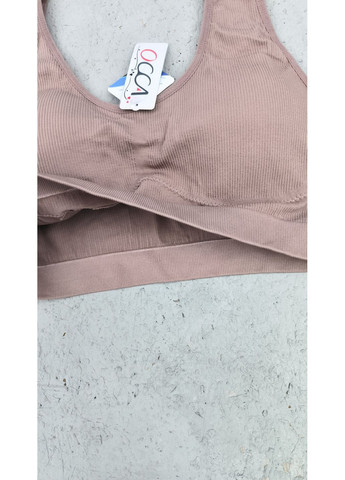 Кавовий топ топ в рубчик на широких брителях No Brand без кісточок