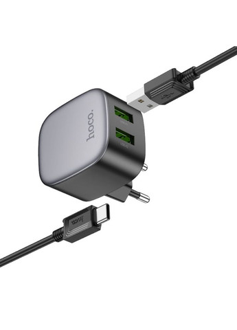 Мережевий Зарядний Пристрій CS34A 2USB QC 18W+USB to Type-C Hoco (337993852)