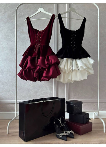 Комплект баска-корсет + пишна багатошарова спідниця з оксамиту та костюмки ❤️🔥❤️🔥❤️🔥 Україна (372419679)