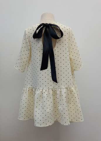 Молочное платье ванильного цвета с бантом GEX (290707424)