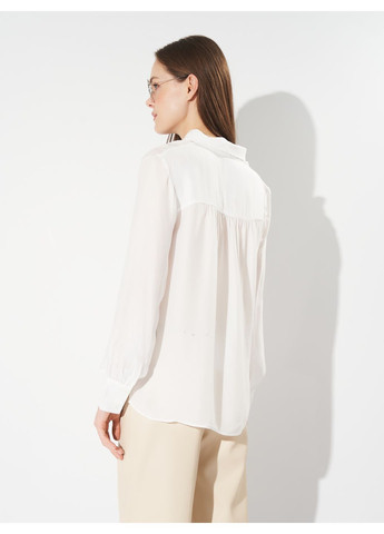 Белая кэжуал рубашка однотонная Massimo Dutti