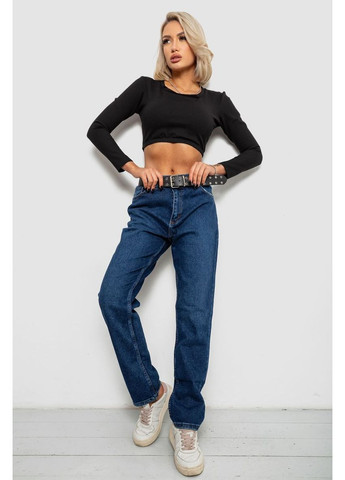 Джинси жіночі однотонні MOM FIT, колір синій, 244R8184 Ager - (373031762)