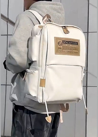 Рюкзак кожаный Dezger Londoner White No Brand (280901641)