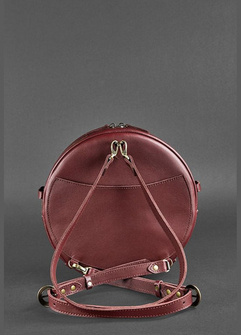 Шкіряна жіноча кругла сумка-рюкзак Maxi бордова (A-026518) BlankNote (327874249)