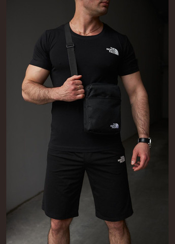 Комплект чоловічий : футболка чорна + шорти чорні + барсетка чорна No Brand (340715421)