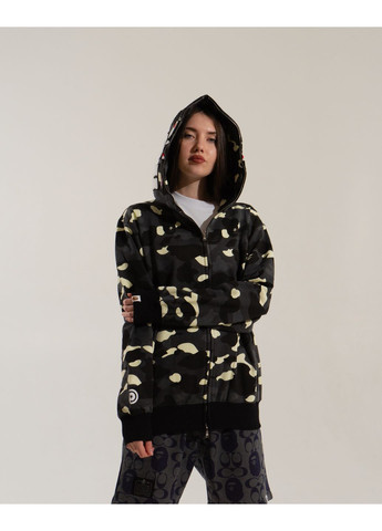 Худи чёрный Bape A Bathing Ape Shark White City Camo Full Zip Hoodie Mens (356677669)