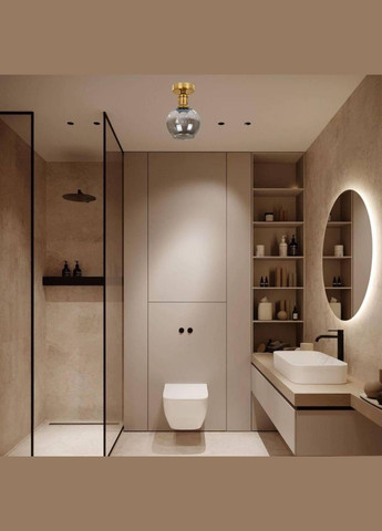 Стельовий скляний світильник (916-09X-1 BRZ+BK) No Brand (370069555)