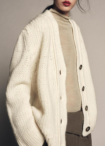 Молочный демисезонный кардиган Zara