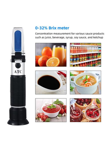 Рефрактометр для цукру RZ-113 цукор Brix 0-32 +кейс No Brand (328908383)