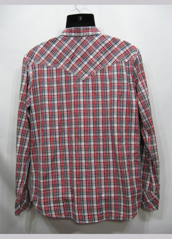 Красная кэжуал рубашка в клетку No Brand