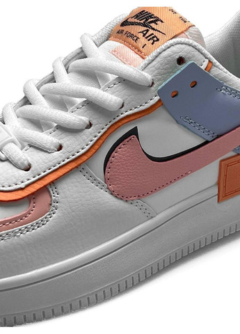 КРОССОВКИ ЖЕНСКИЕ NIKE AIR FORCE 1 SHADOW WHITE ORANGE SKY НАЙК АИР ФОРС 1 ПРЕМИУМ No Brand белые демисезоны (367174267)